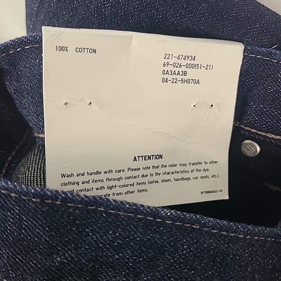 NWT Uniqlo Women's Wide Straight Jeans Blue Waist 26" Inseam 30" - Picture 7 of 7